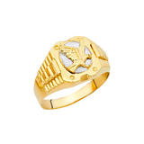 Men's Fashion Ring - 14k Two Tone Gold