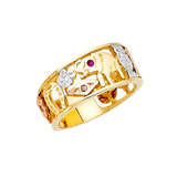 Lucky Men's Ring - 14k Tri Color Gold