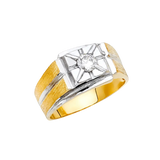 Men's Fashion Ring - 14k Two Tone Gold