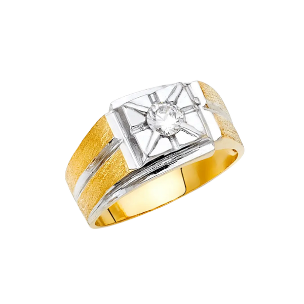 Men's Fashion Ring - 14k Two Tone Gold