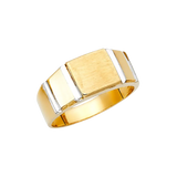 Men's Signet Ring - 14k Two Tone Gold