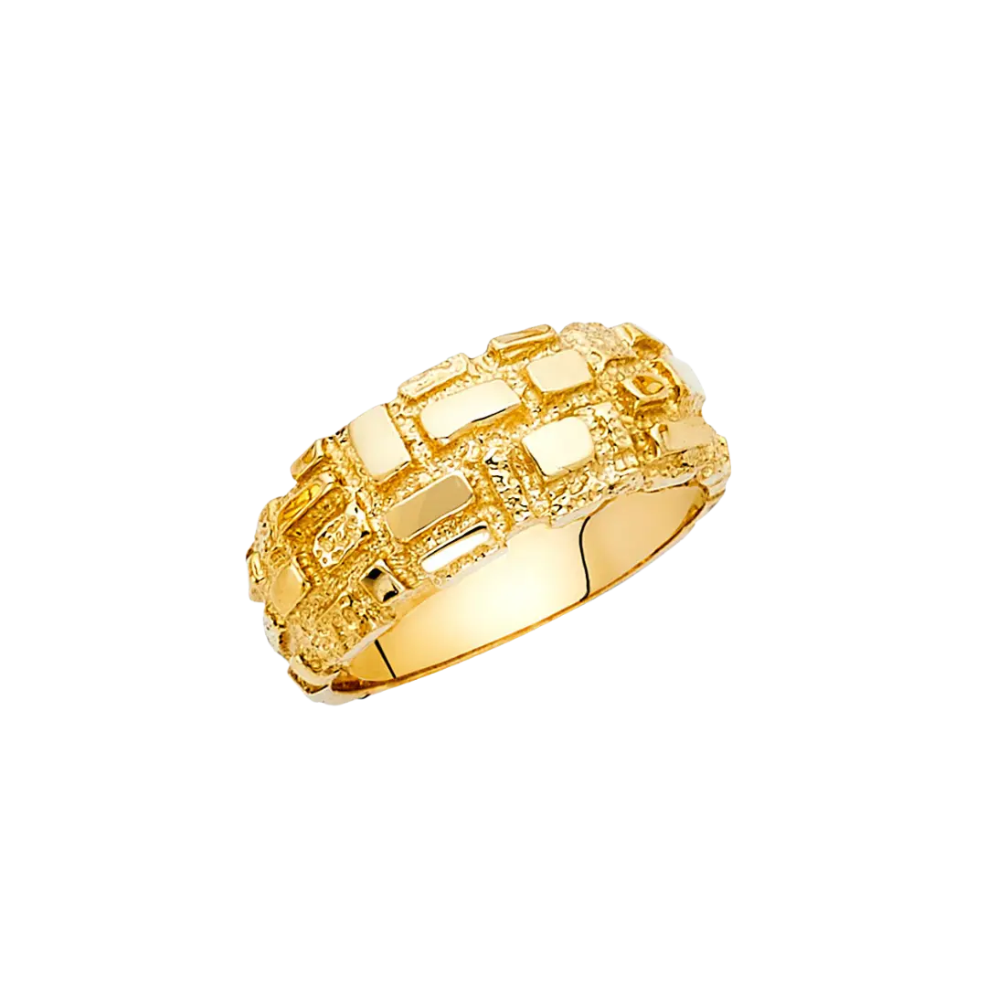 Men's Nugget Ring - 14k Yellow Gold