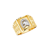 Men's Fashion Ring - 14k Two Tone Gold