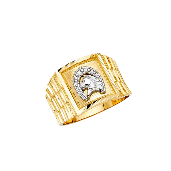 Men's Fashion Ring - 14k Two Tone Gold