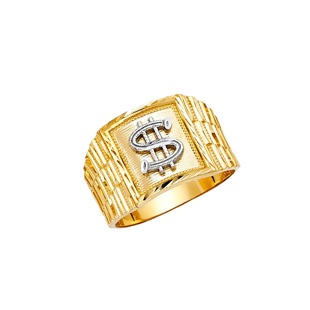 Men's Fashion Ring - 14k Two Tone Gold