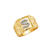 Men's Fashion Ring - 14k Two Tone Gold