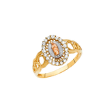 Guadalupe with CZ Ring - 14k Tri Color Gold