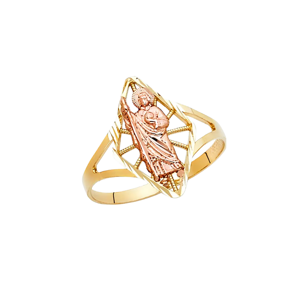 San Judas Ring - 14k Tri Color Gold