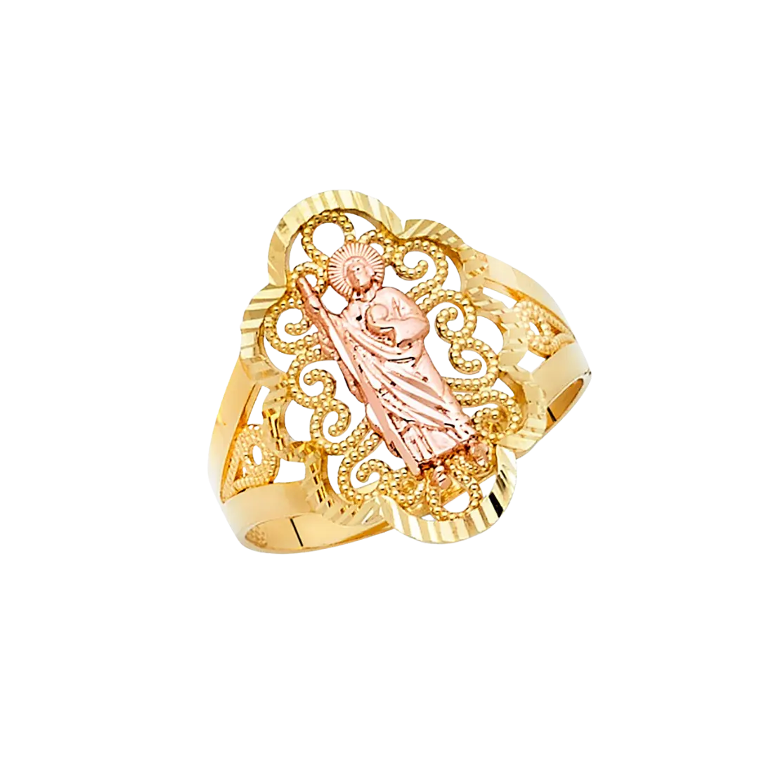 San Judas Ring - 14k Tri Color Gold