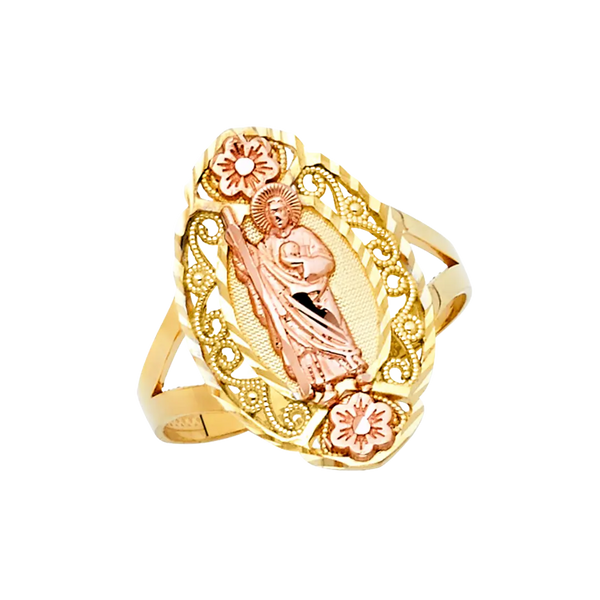 San Judas Ring - 14k Tri Color Gold