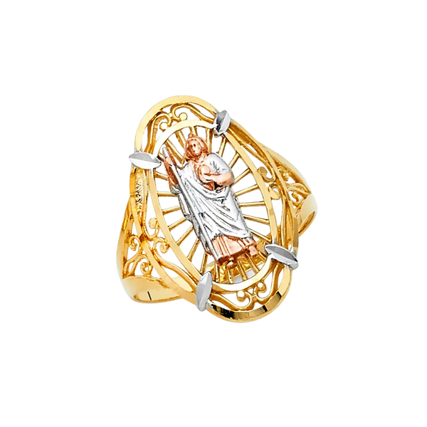 San Judas Ring - 14k Tri Color Gold