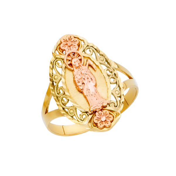 Santa Muerte Ring - 14k Two Tone Gold