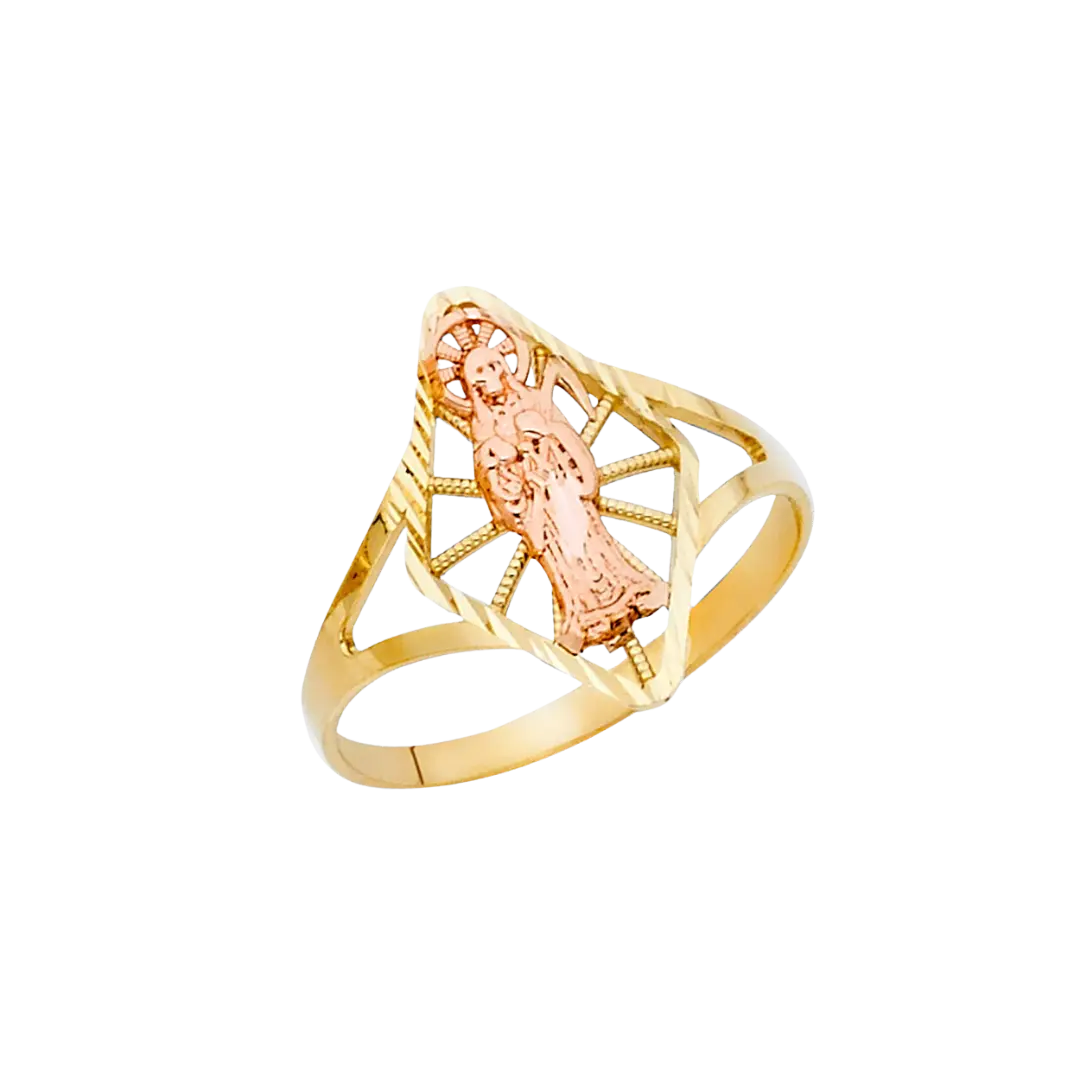 Santa Muerte Ring - 14k Two Tone Gold