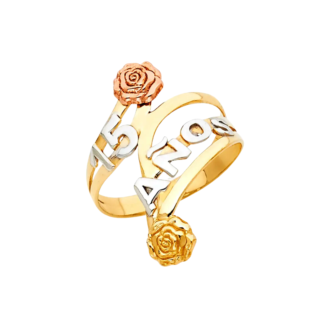 Quince Anos Ring - 14k Tri Color Gold