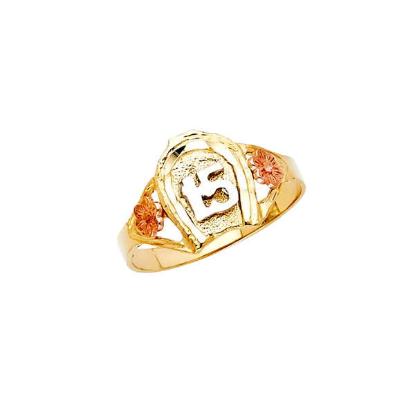 Quince Anos Ring - 14k Tri Color Gold