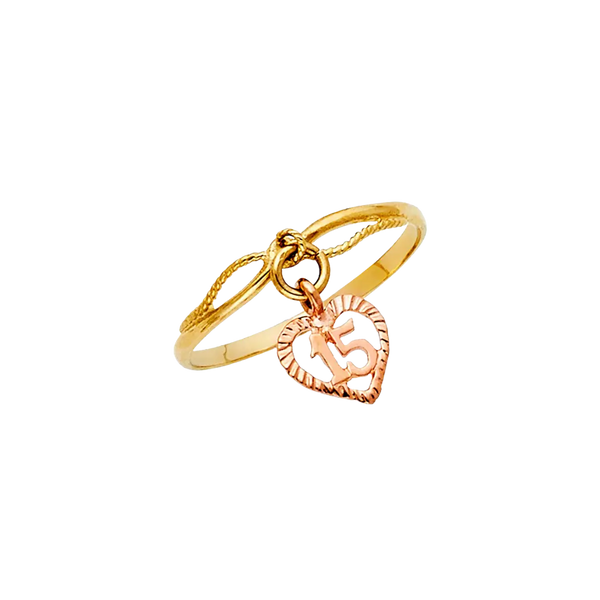 Quince Anos Ring - 14k Two Tone Gold