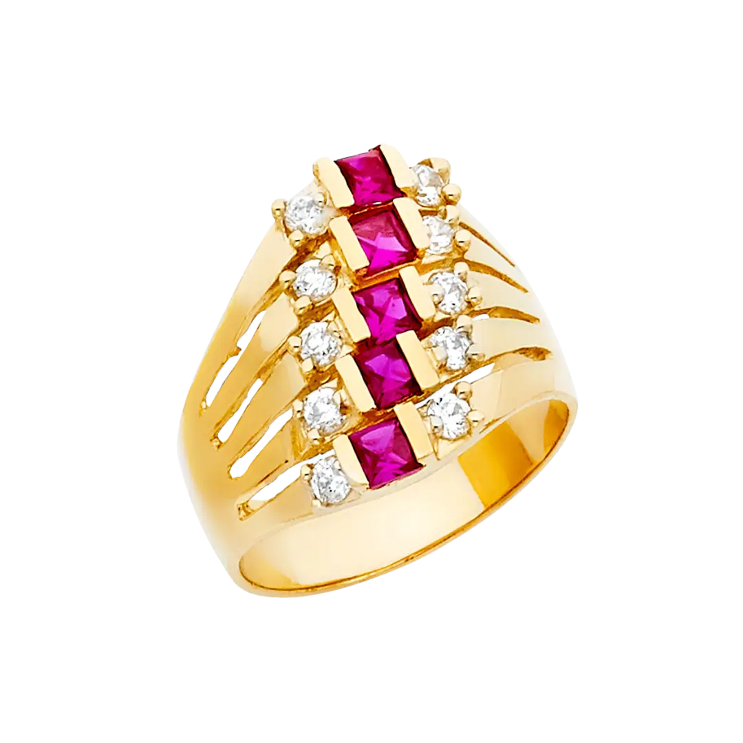 Semanario CZ Ring - 14k Yellow Gold