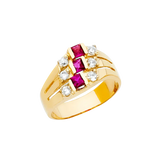 Semanario CZ Ring - 14k Yellow Gold