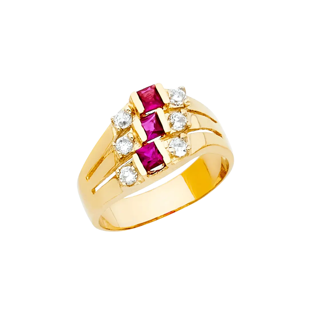 Semanario CZ Ring - 14k Yellow Gold