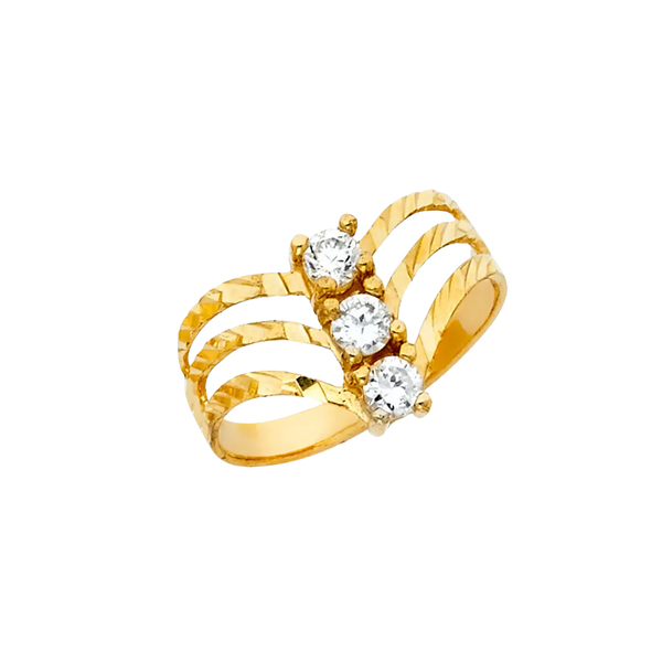 Semanario CZ Ring - 14k Yellow Gold