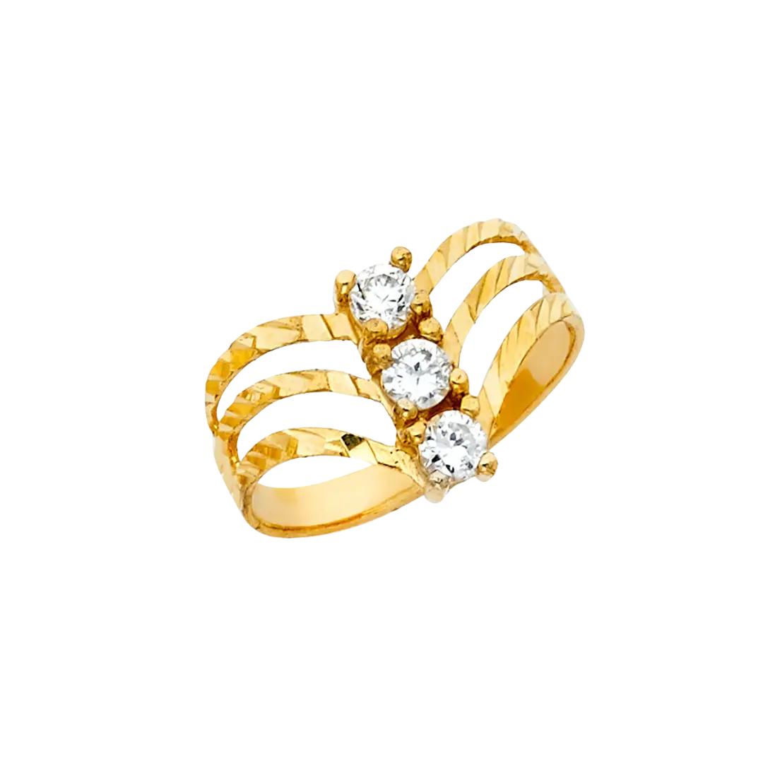 Semanario CZ Ring - 14k Yellow Gold