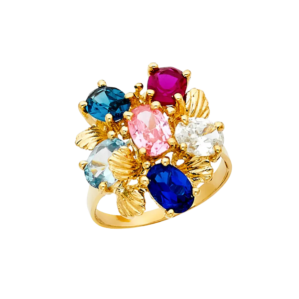 Mother's CZ Ring - 14k Yellow Gold