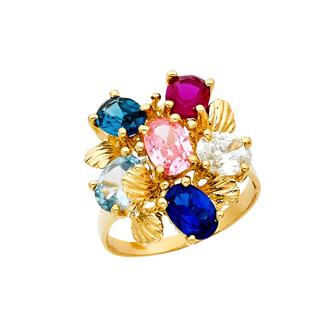 Mother's CZ Ring - 14k Yellow Gold