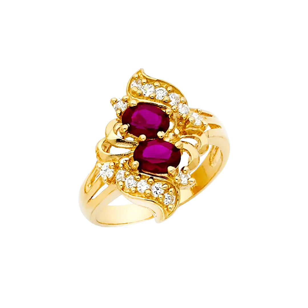 Mother's CZ Ring - 14k Yellow Gold