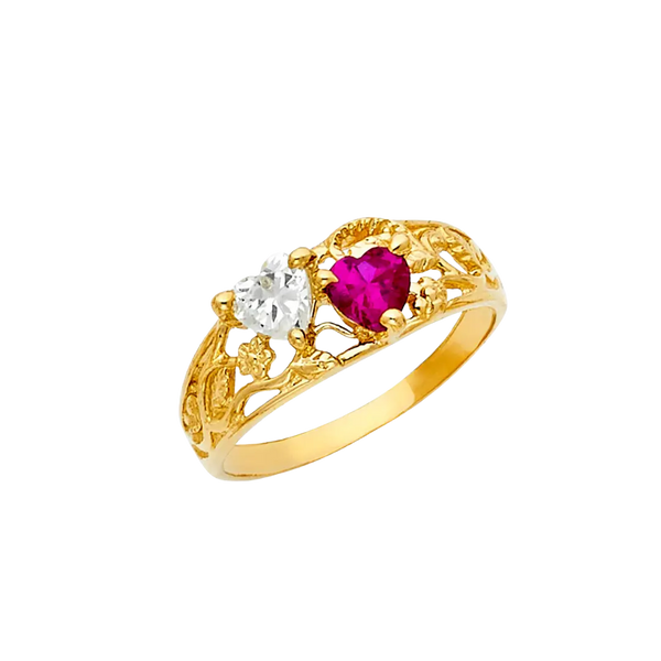 Mother's CZ Ring - 14k Yellow Gold