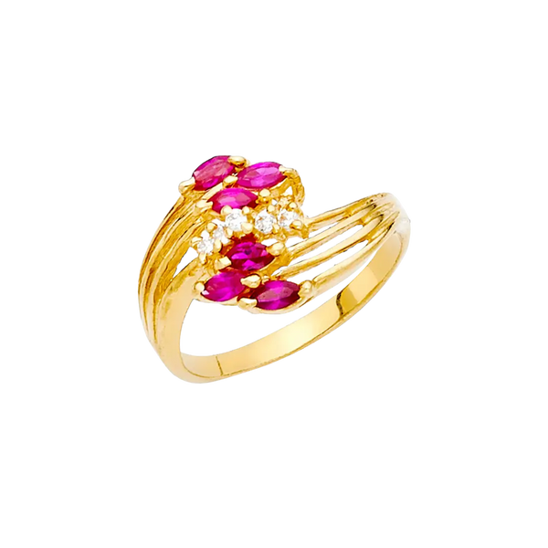 Fancy CZ Ring - 14k Yellow Gold