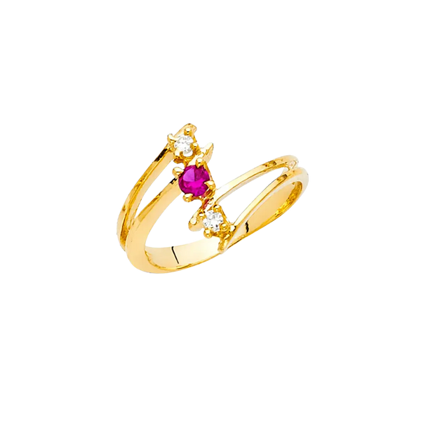 Fancy CZ Ring - 14k Yellow Gold