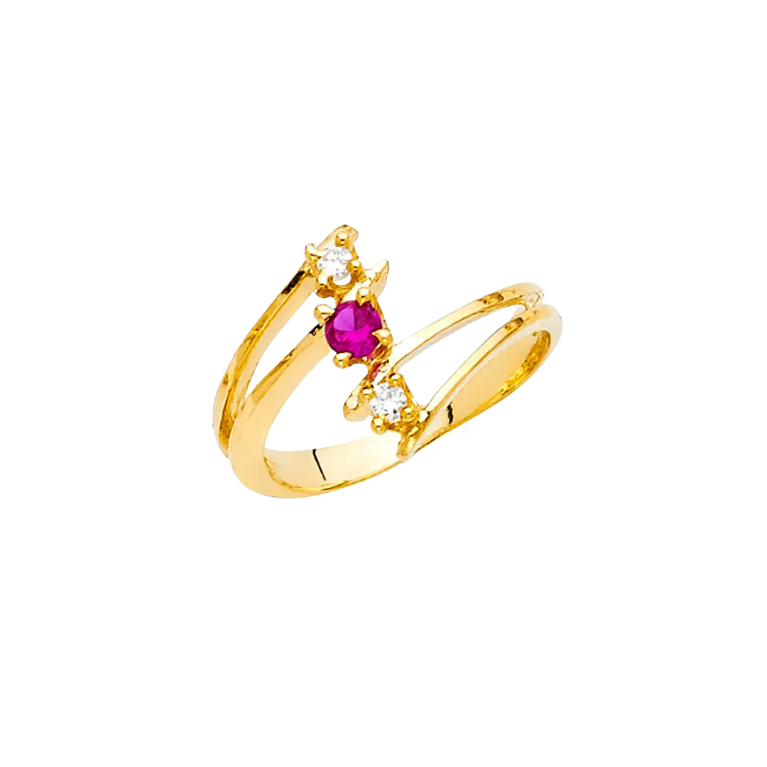 Fancy CZ Ring - 14k Yellow Gold