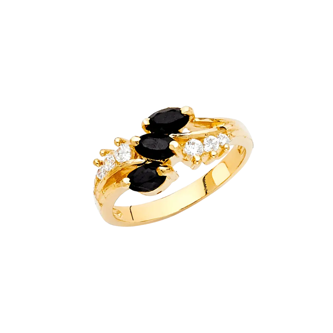 Fancy CZ Ring - 14k Yellow Gold