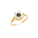 Fancy CZ Ring - 14k Yellow Gold