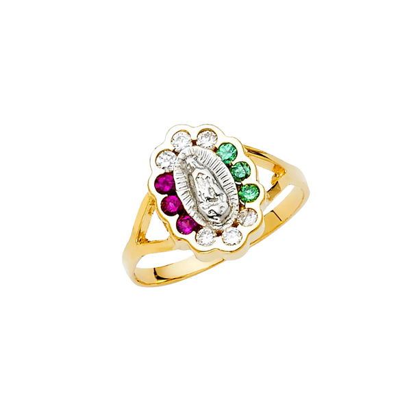 Guadalupe with CZ Ring - 14k Yellow Gold