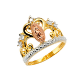 Guadalupe Crown Ring - 14k Tri Color Gold