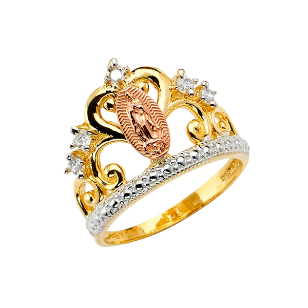 Guadalupe Crown Ring - 14k Tri Color Gold