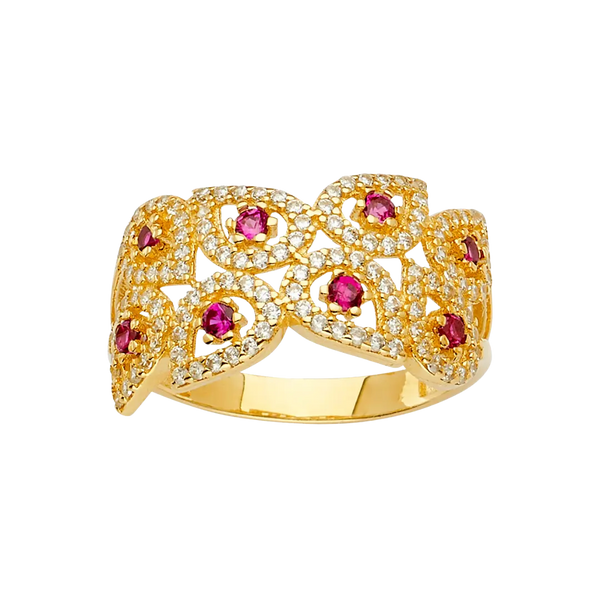 Multi Line MP CZ Ring - 14k Yellow Gold