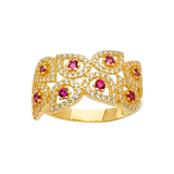 Multi Line MP CZ Ring - 14k Yellow Gold