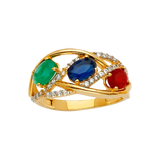 Color Gem Stone Ring - 14k Yellow Gold