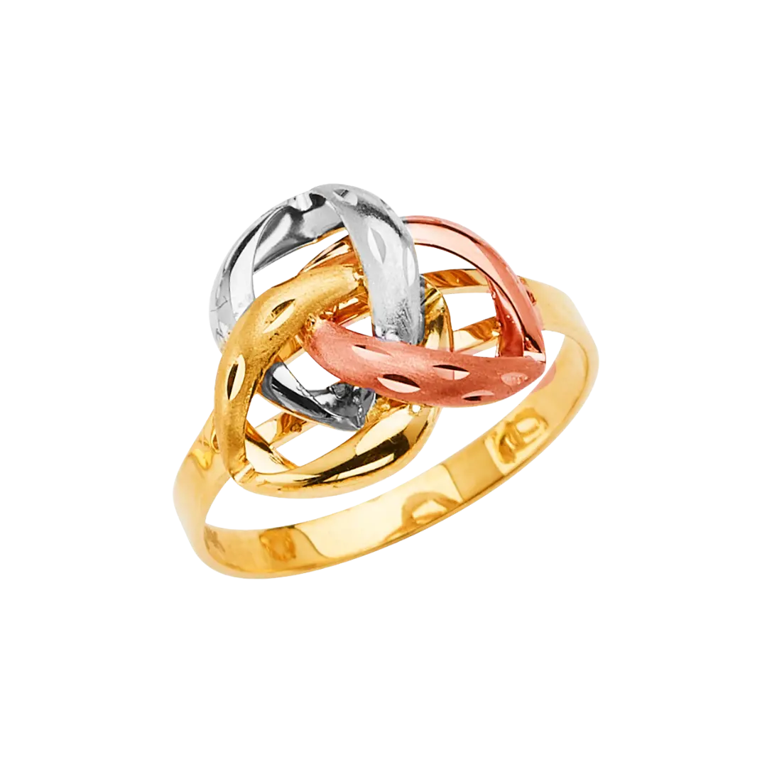 3 Infinity Ring - 14k Tri Color Gold