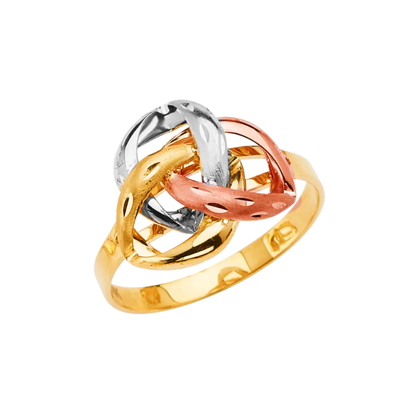 3 Infinity Ring - 14k Tri Color Gold