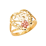 Quince Anos Ring - 14k Tri Color Gold