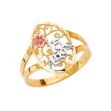 Quince Anos Ring - 14k Tri Color Gold