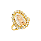 Guadalupe with CZ Ring - 14k Tri Color Gold