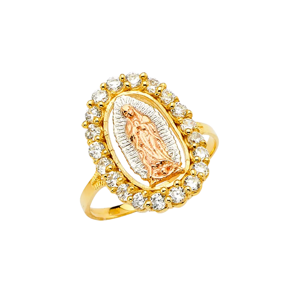 Guadalupe with CZ Ring - 14k Tri Color Gold