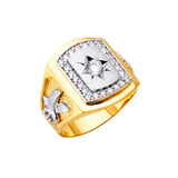 Men's CZ Ring - 14k Two Tone Gold