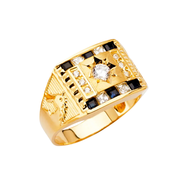 Men's CZ Ring - 14k Yellow Gold