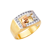 Men's CZ Ring - 14k Tri Color Gold