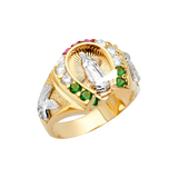 Guadalupe Men's CZ Ring - 14k Tri Color Gold